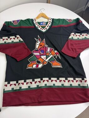 STARTER Phoenix Coyotes Vintage 90s Kachina Jersey - Black, Size XL